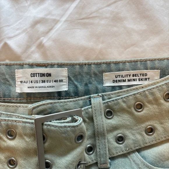 Cotton On Women's Natural Belted Cargo Mini Skirt - Picture 4 of 4